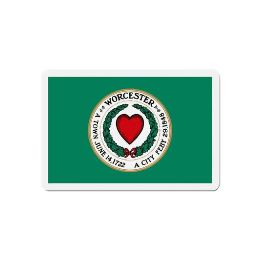 Flag of Worcester Massachusetts - Refrigerator Magnet 6 Inch - The Sticker Space