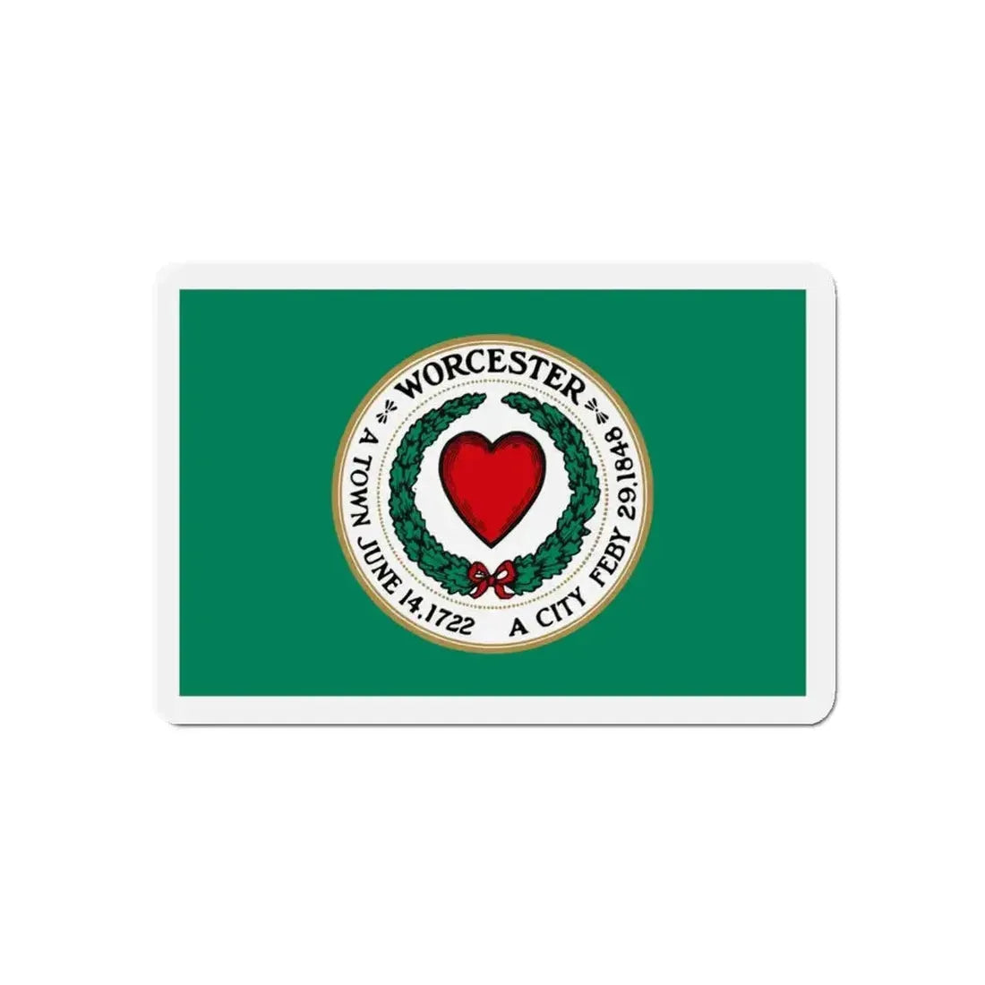 Flag of Worcester Massachusetts - Refrigerator Magnet - The Sticker Space