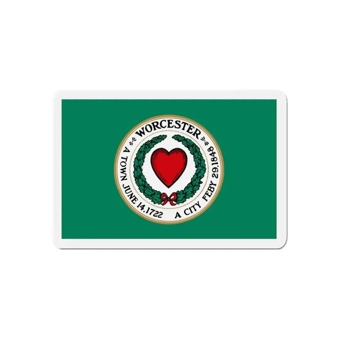 Flag of Worcester Massachusetts - Refrigerator Magnet - The Sticker Space