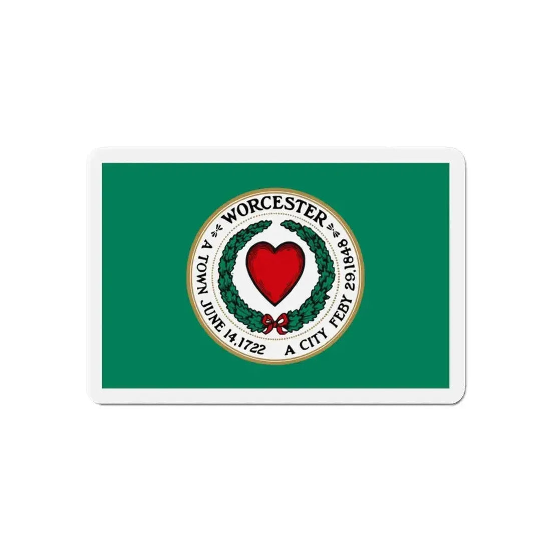 Flag of Worcester Massachusetts - Refrigerator Magnet - The Sticker Space