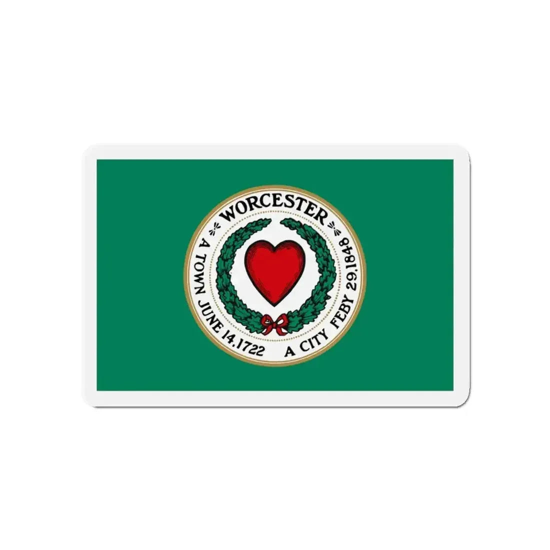 Flag of Worcester Massachusetts - Refrigerator Magnet - The Sticker Space