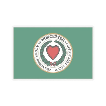 Flag of Worcester, Massachusetts - STICKER Vinyl Kiss-Cut Decal 3 Inch Transparent - The Sticker Space
