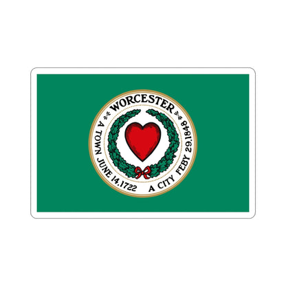 Flag of Worcester Massachusetts USA STICKER Vinyl Die-Cut Decal-3 Inch-The Sticker Space