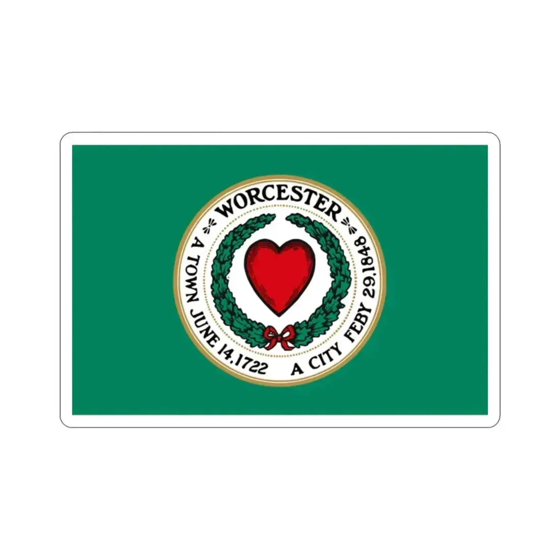 Flag of Worcester Massachusetts USA STICKER Vinyl Die-Cut Decal - The Sticker Space