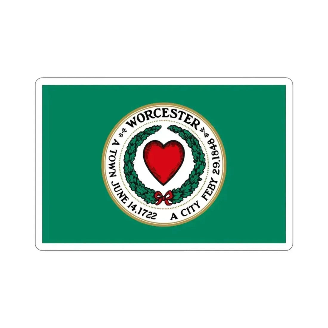 Flag of Worcester Massachusetts USA STICKER Vinyl Die-Cut Decal - The Sticker Space