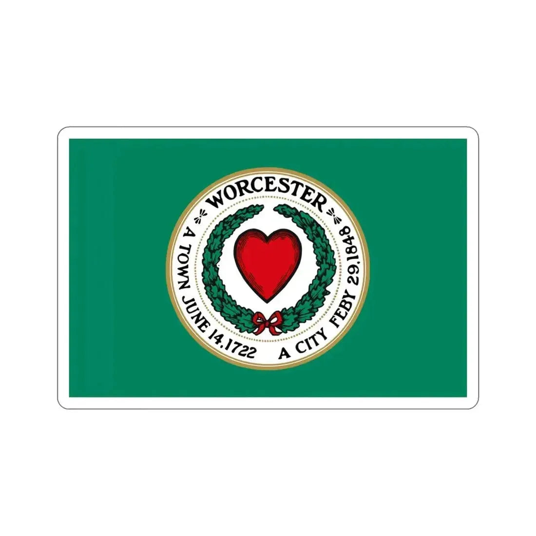 Flag of Worcester Massachusetts USA STICKER Vinyl Die-Cut Decal - The Sticker Space