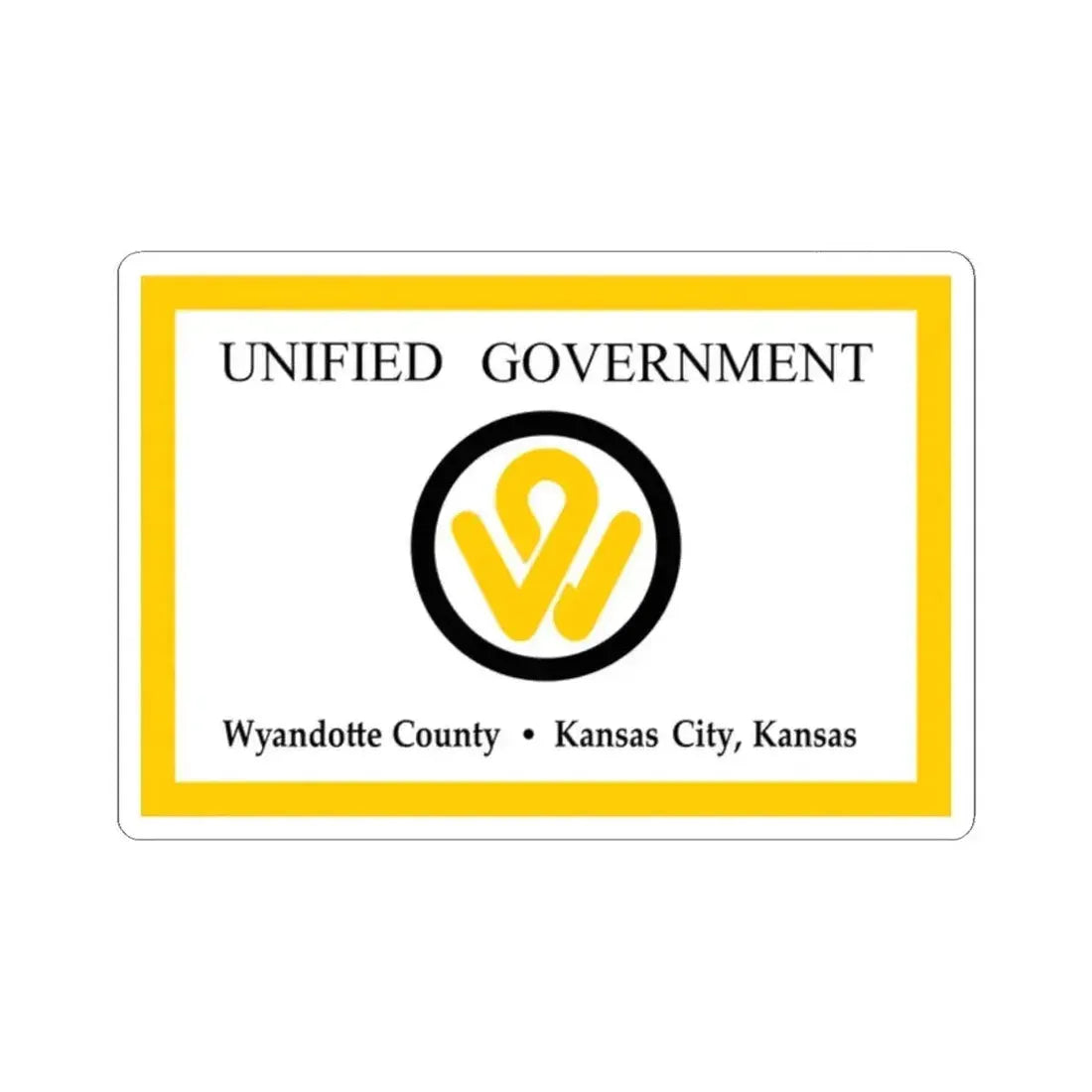 Flag of Wyandotte County Kansas (United States) STICKER Vinyl Kiss-Cut Decal 2 Inch White - The Sticker Space