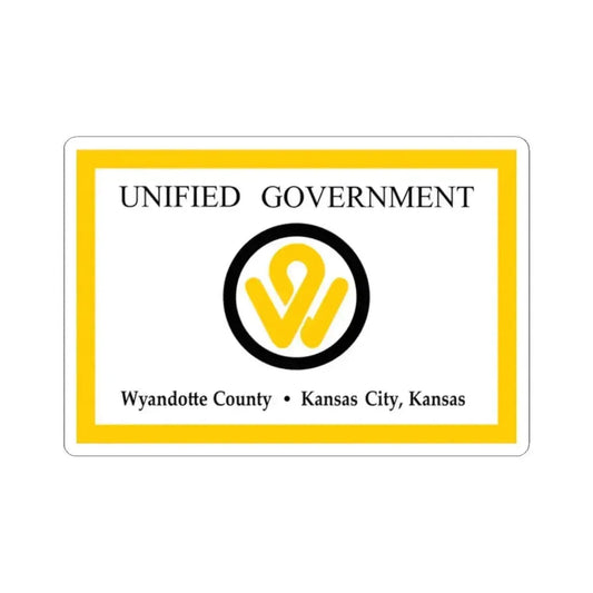Flag of Wyandotte County Kansas (United States) STICKER Vinyl Kiss-Cut Decal 2 Inch White - The Sticker Space
