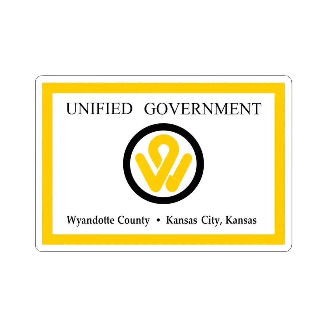 Flag of Wyandotte County Kansas (United States) STICKER Vinyl Kiss-Cut Decal 3 Inch White - The Sticker Space