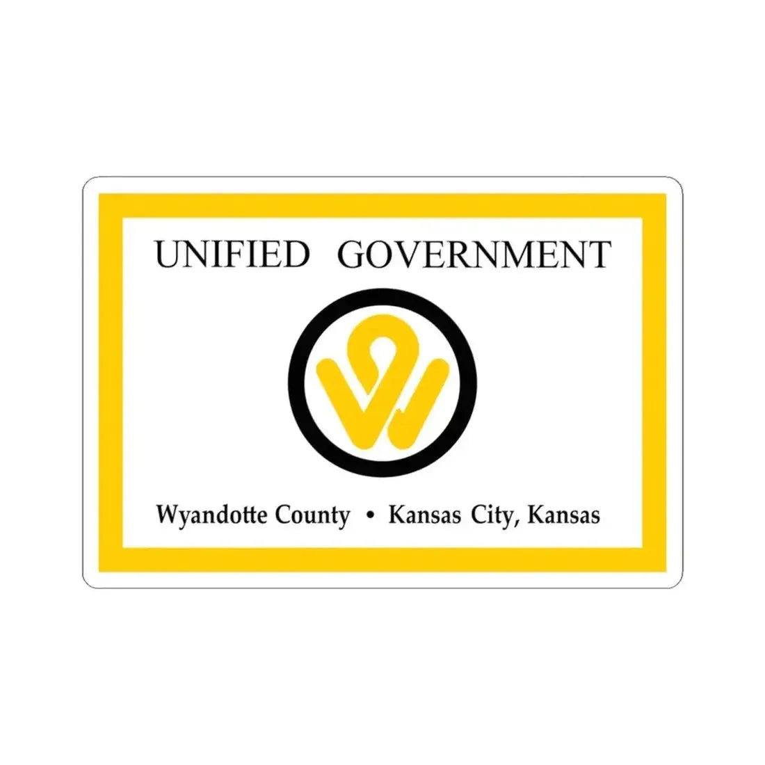 Flag of Wyandotte County Kansas (United States) STICKER Vinyl Kiss-Cut Decal 4 Inch White - The Sticker Space