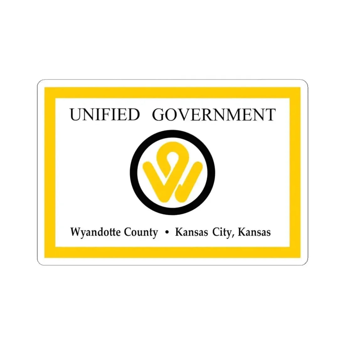 Flag of Wyandotte County Kansas (United States) STICKER Vinyl Kiss-Cut Decal 6 Inch White - The Sticker Space