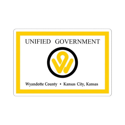 Flag of Wyandotte County Kansas (United States) STICKER Vinyl Kiss-Cut Decal 6 Inch White - The Sticker Space