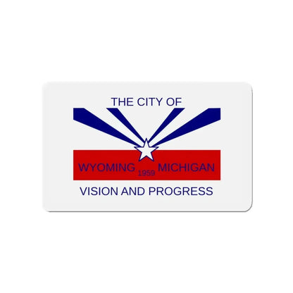 Flag of Wyoming Michigan - Refrigerator Magnet 3 Inch - The Sticker Space