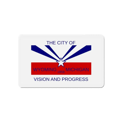 Flag of Wyoming Michigan - Refrigerator Magnet 4 Inch - The Sticker Space
