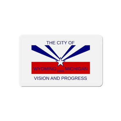 Flag of Wyoming Michigan - Refrigerator Magnet 5 Inch - The Sticker Space