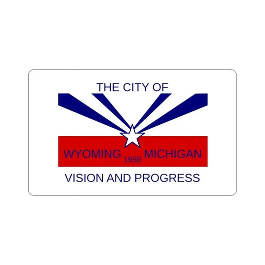 Flag of Wyoming Michigan USA STICKER Vinyl Die-Cut Decal 6 Inch - The Sticker Space