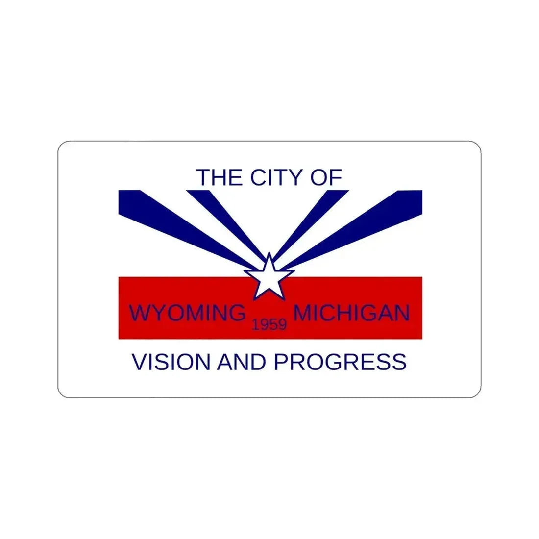 Flag of Wyoming Michigan USA STICKER Vinyl Die-Cut Decal 6 Inch - The Sticker Space