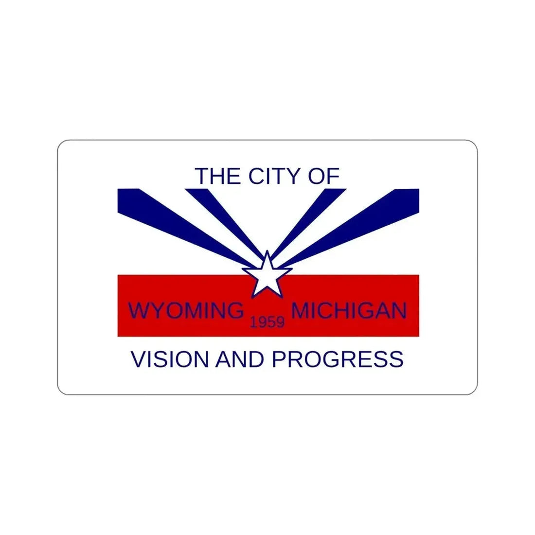 Flag of Wyoming Michigan USA STICKER Vinyl Die-Cut Decal - The Sticker Space