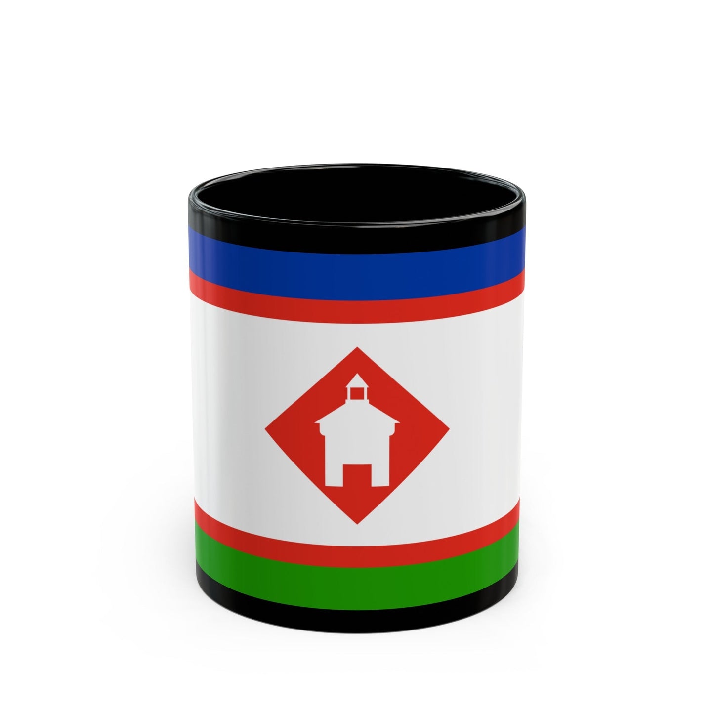 Flag of Yakutsk Russia - Black Coffee Mug-11oz-The Sticker Space