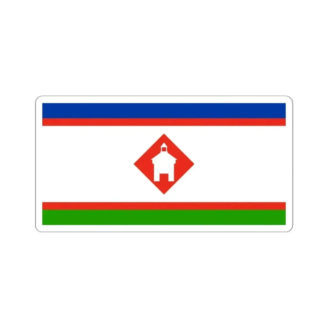 Flag of Yakutsk Russia - STICKER Vinyl Kiss-Cut Decal 4 Inch White - The Sticker Space