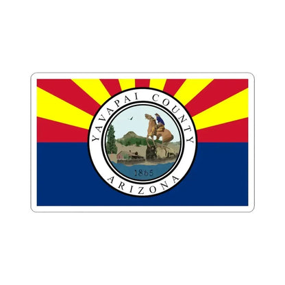 Flag of Yavapai County Arizona (United States) STICKER Vinyl Kiss-Cut Decal 3 Inch White - The Sticker Space