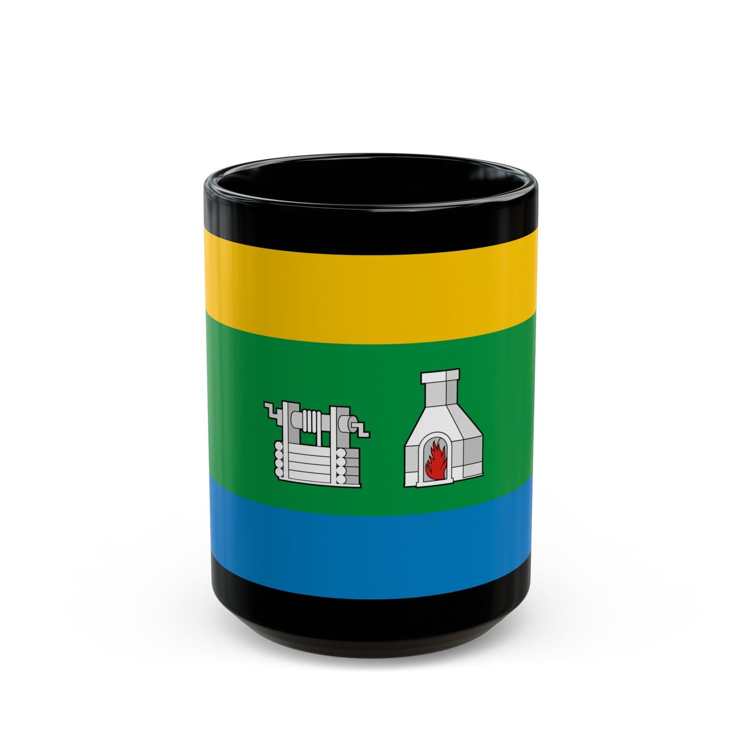 Flag of Yekaterinburg Russia - Black Coffee Mug-15oz-The Sticker Space