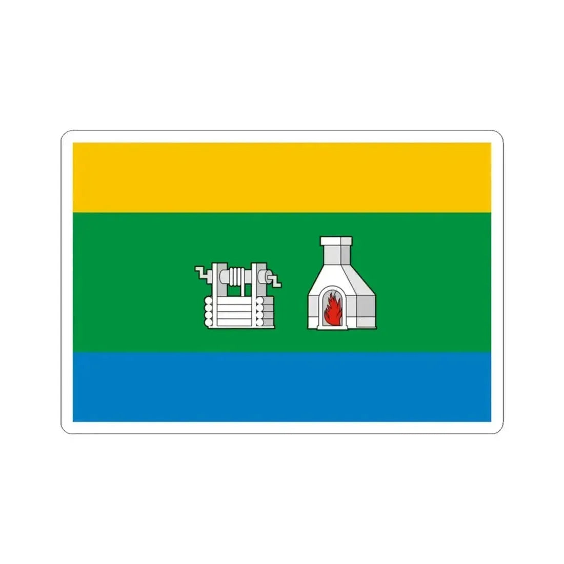 Flag of Yekaterinburg Russia - STICKER Vinyl Kiss-Cut Decal 3 Inch White - The Sticker Space