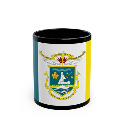 Flag of Yellowknife NWT Canada - Black Coffee Mug-11oz-The Sticker Space