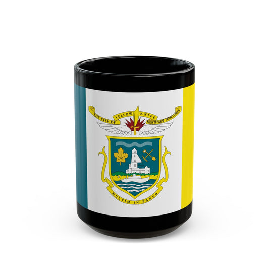 Flag of Yellowknife NWT Canada - Black Coffee Mug-15oz-The Sticker Space