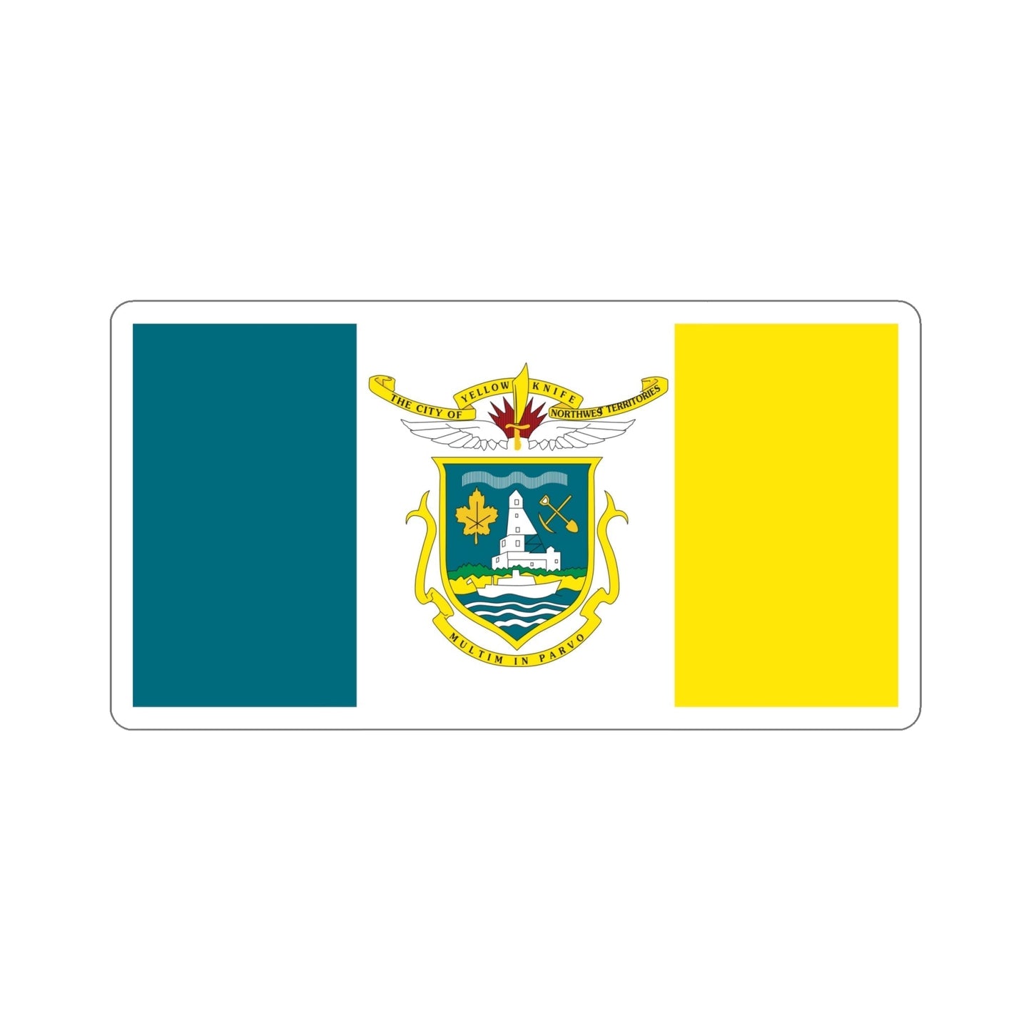 Flag of Yellowknife NWT Canada STICKER Vinyl Die-Cut Decal-6 Inch-The Sticker Space