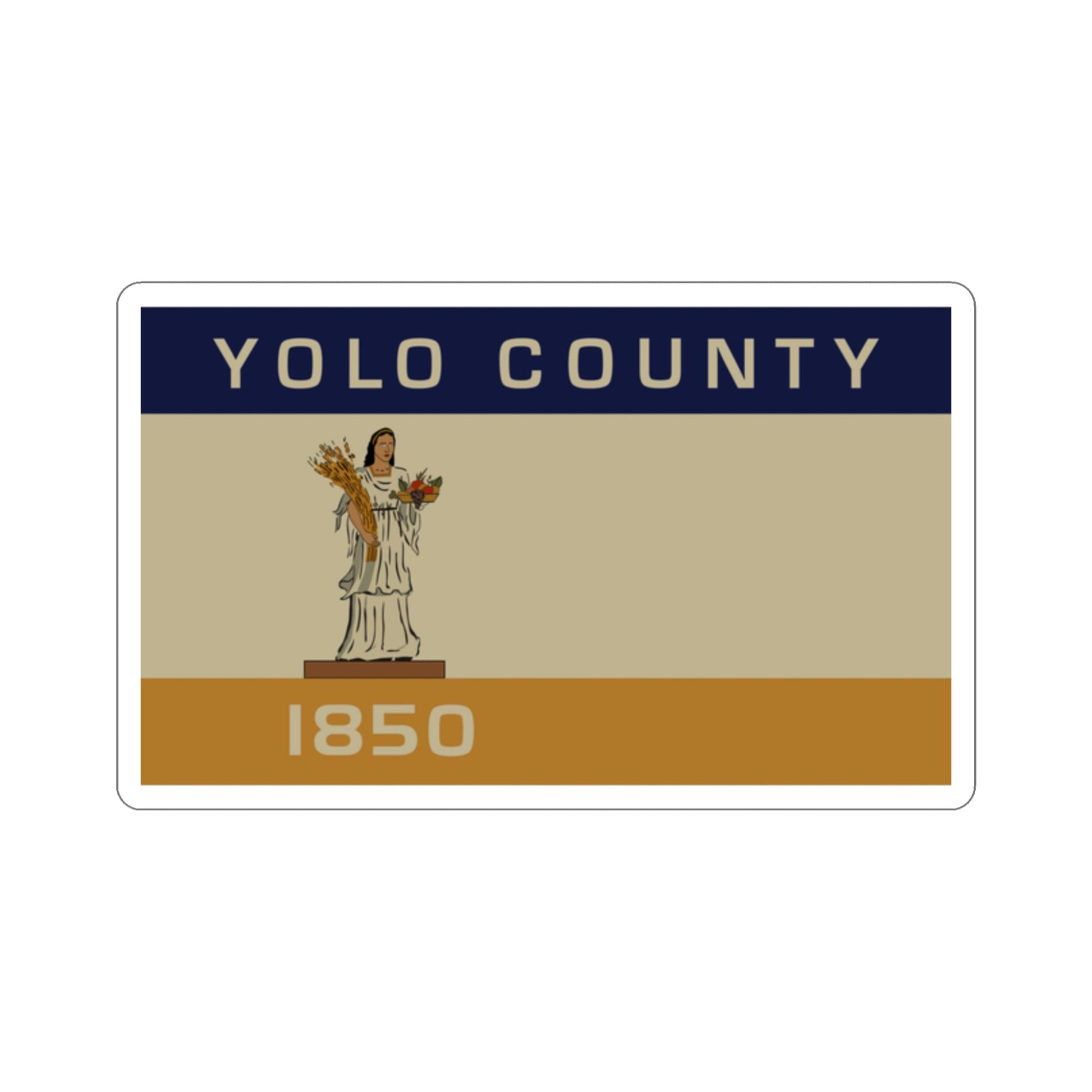 Flag of Yolo County California STICKER Vinyl Die-Cut Decal-2 Inch-The Sticker Space