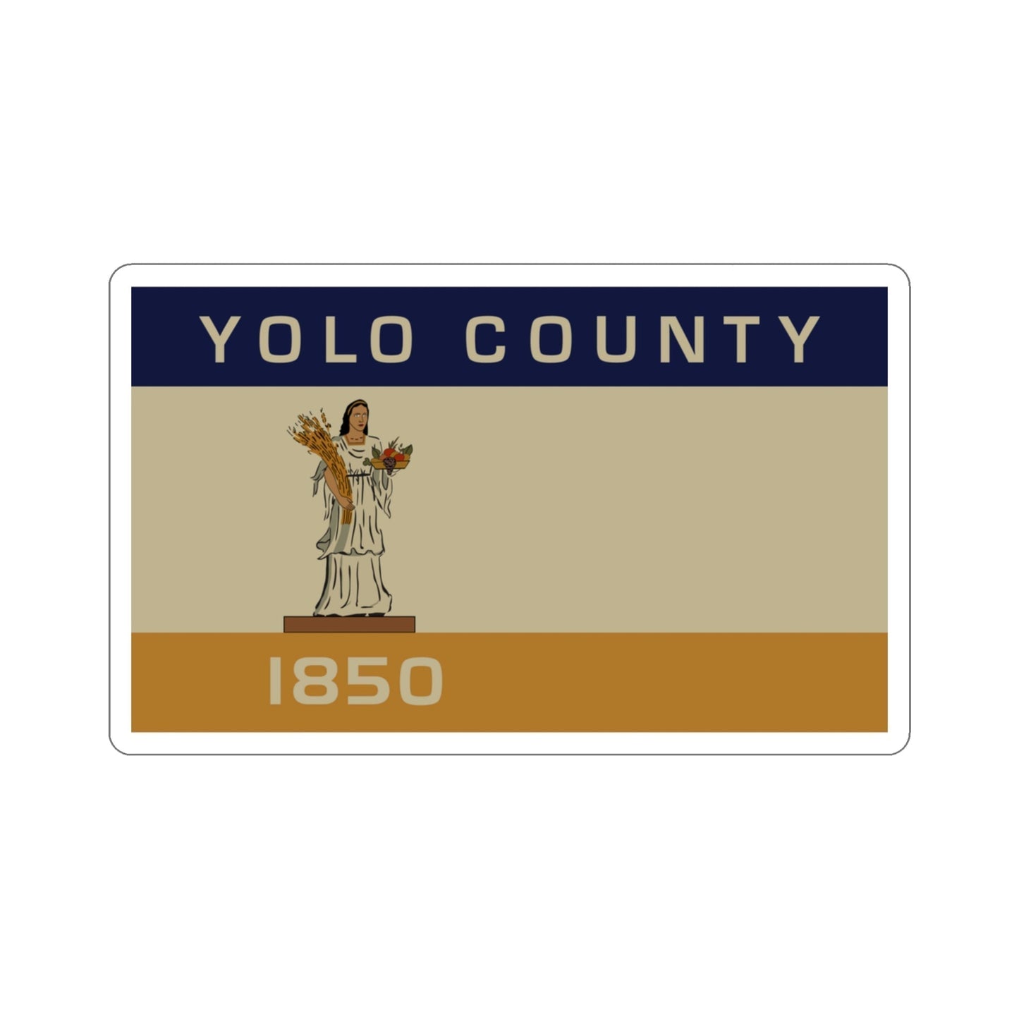 Flag of Yolo County California STICKER Vinyl Die-Cut Decal-3 Inch-The Sticker Space