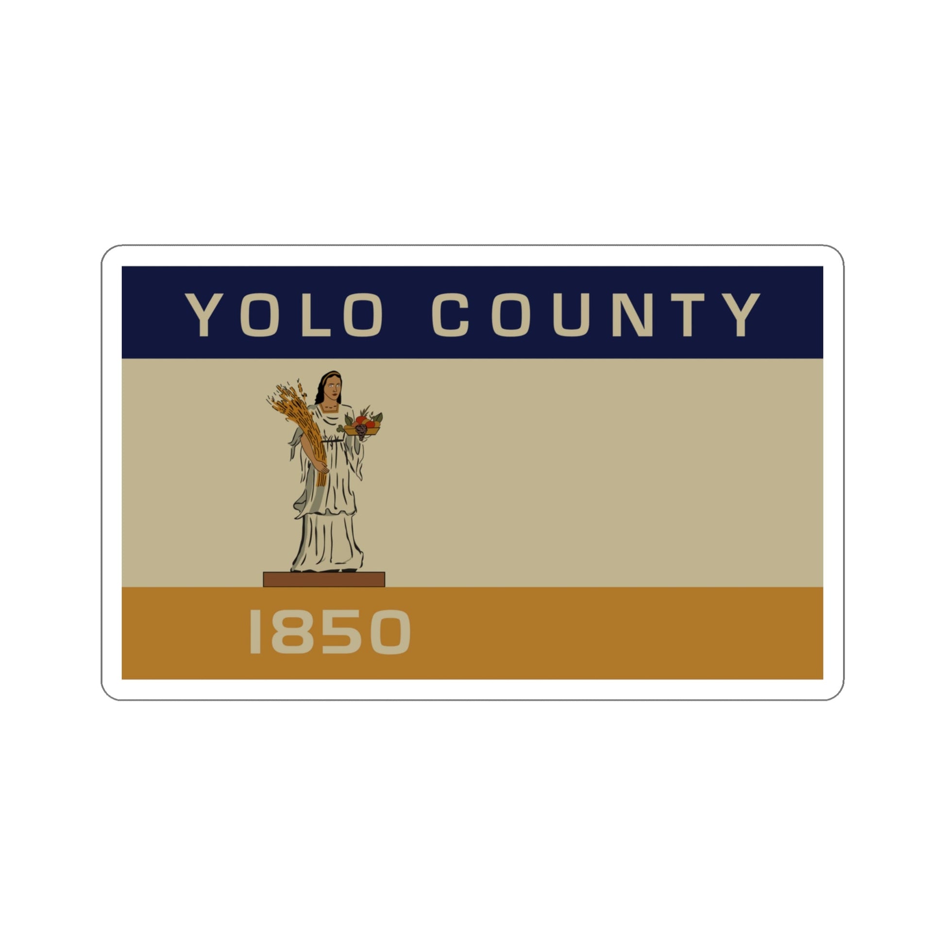 Flag of Yolo County California STICKER Vinyl Die-Cut Decal-4 Inch-The Sticker Space