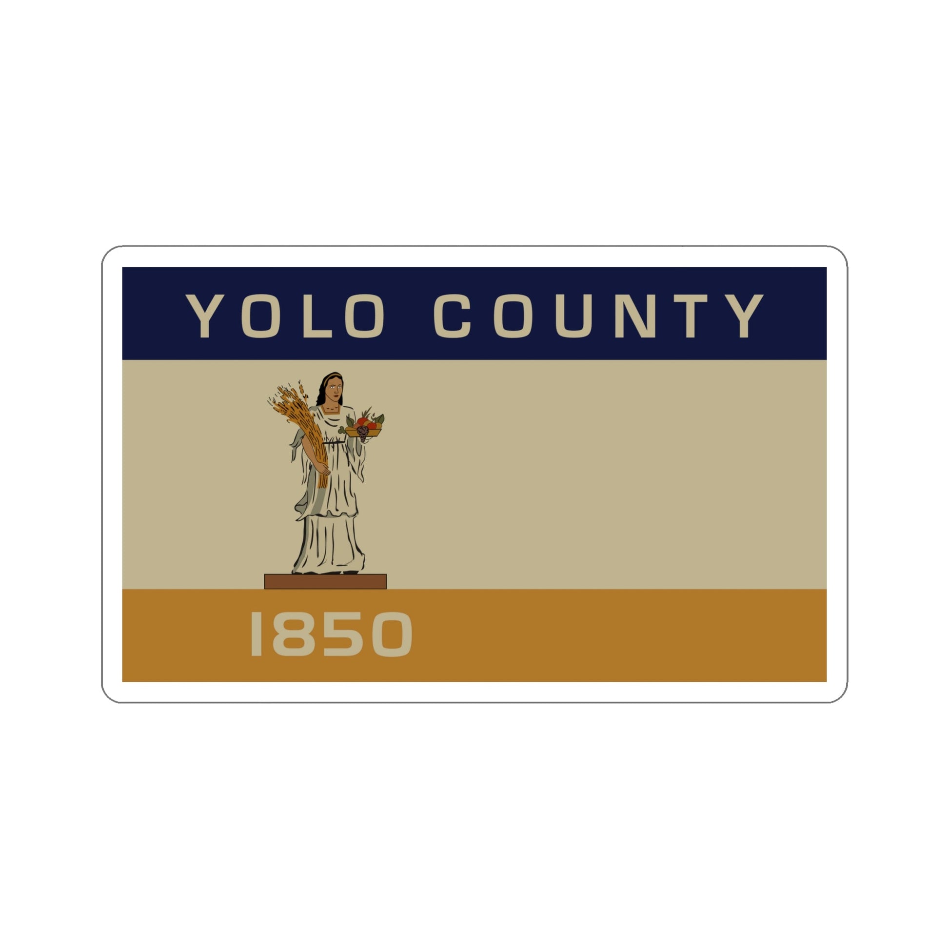 Flag of Yolo County California STICKER Vinyl Die-Cut Decal-6 Inch-The Sticker Space