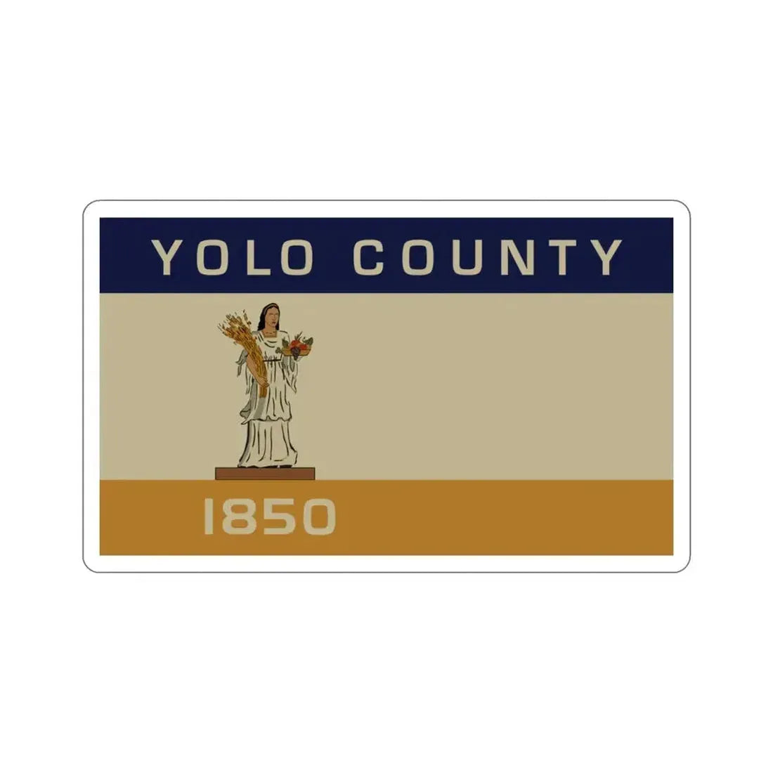 Flag of Yolo County California STICKER Vinyl Die-Cut Decal - The Sticker Space