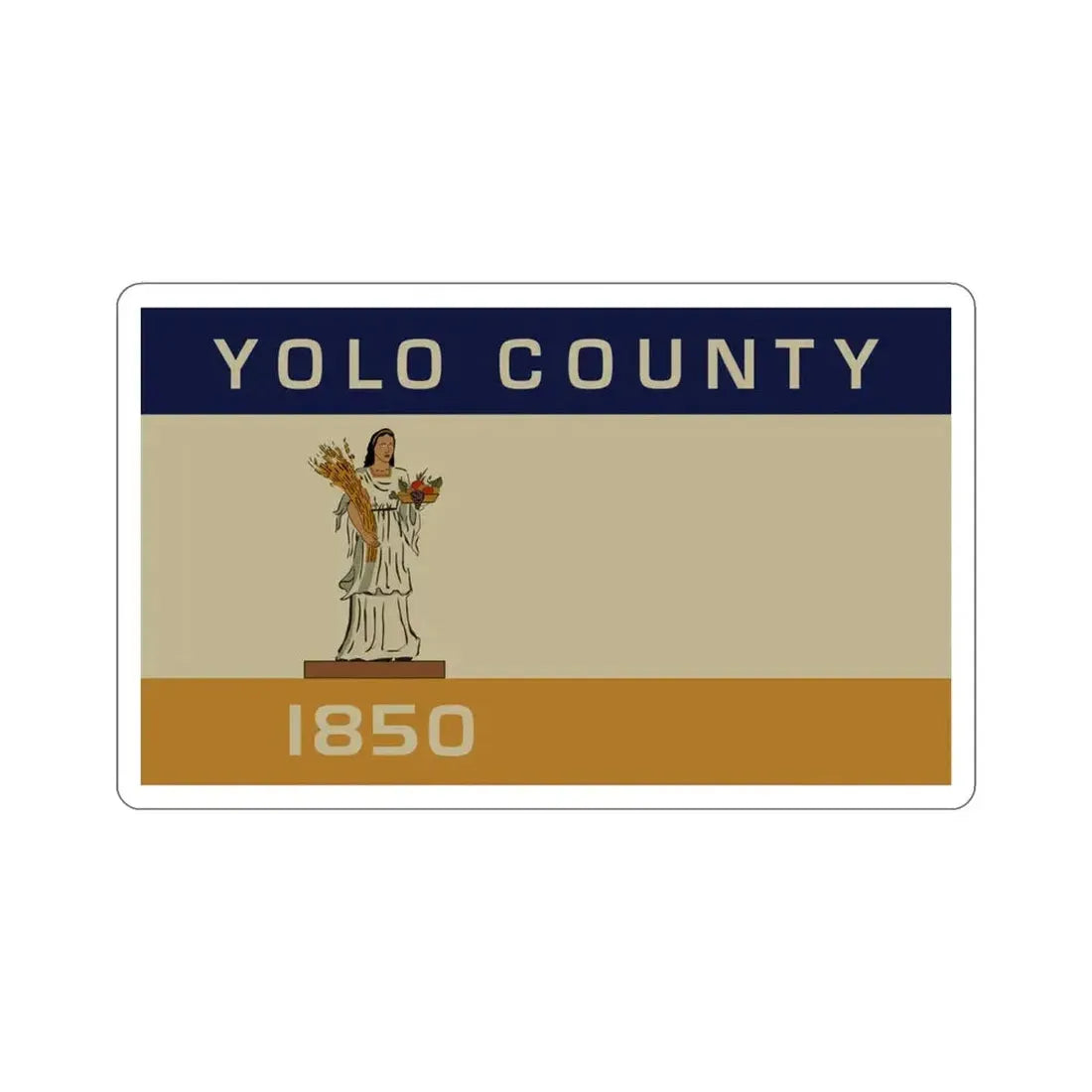 Flag of Yolo County California STICKER Vinyl Die-Cut Decal - The Sticker Space
