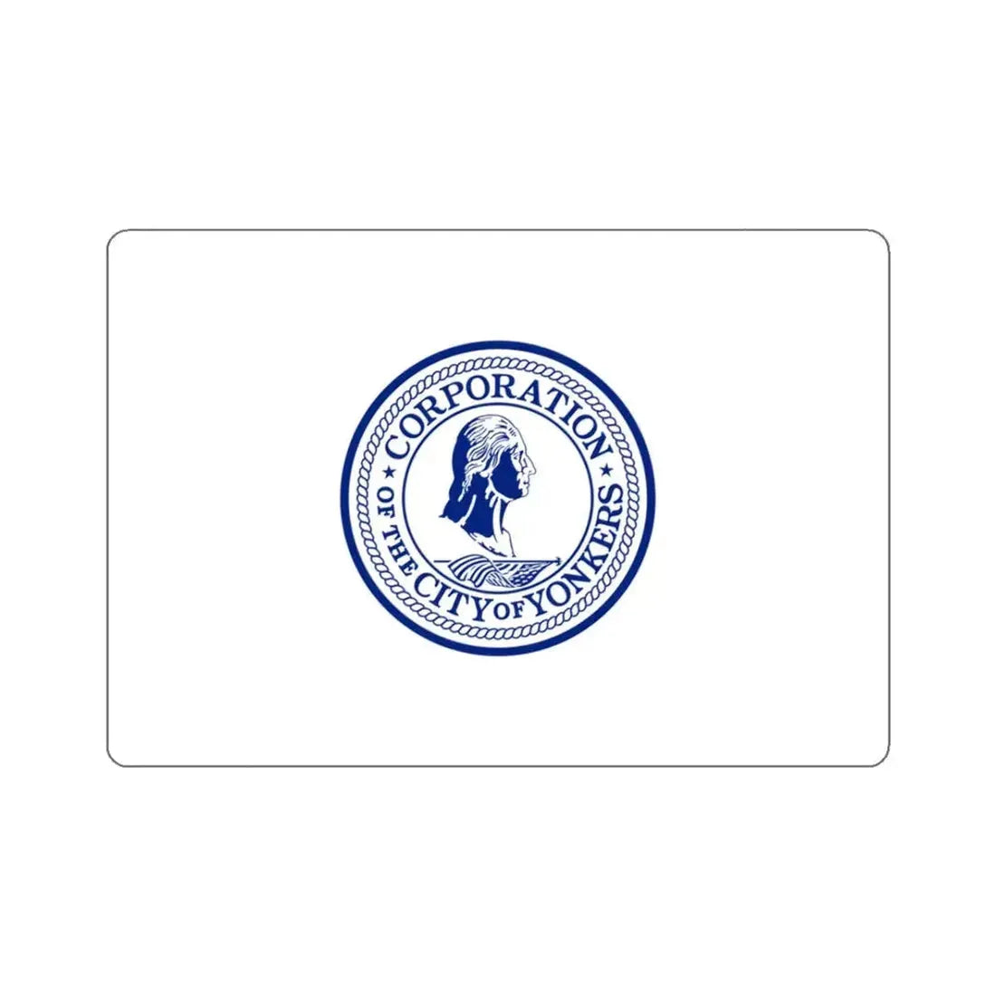 Flag of Yonkers, New York - STICKER Vinyl Kiss-Cut Decal 3 Inch White - The Sticker Space