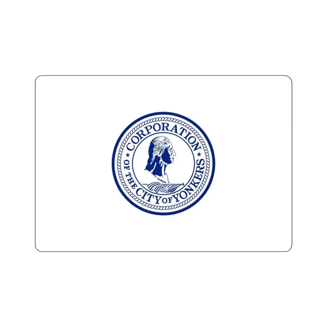 Flag of Yonkers, New York - STICKER Vinyl Kiss-Cut Decal 4 Inch White - The Sticker Space