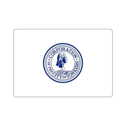 Flag of Yonkers, New York - STICKER Vinyl Kiss-Cut Decal 4 Inch White - The Sticker Space
