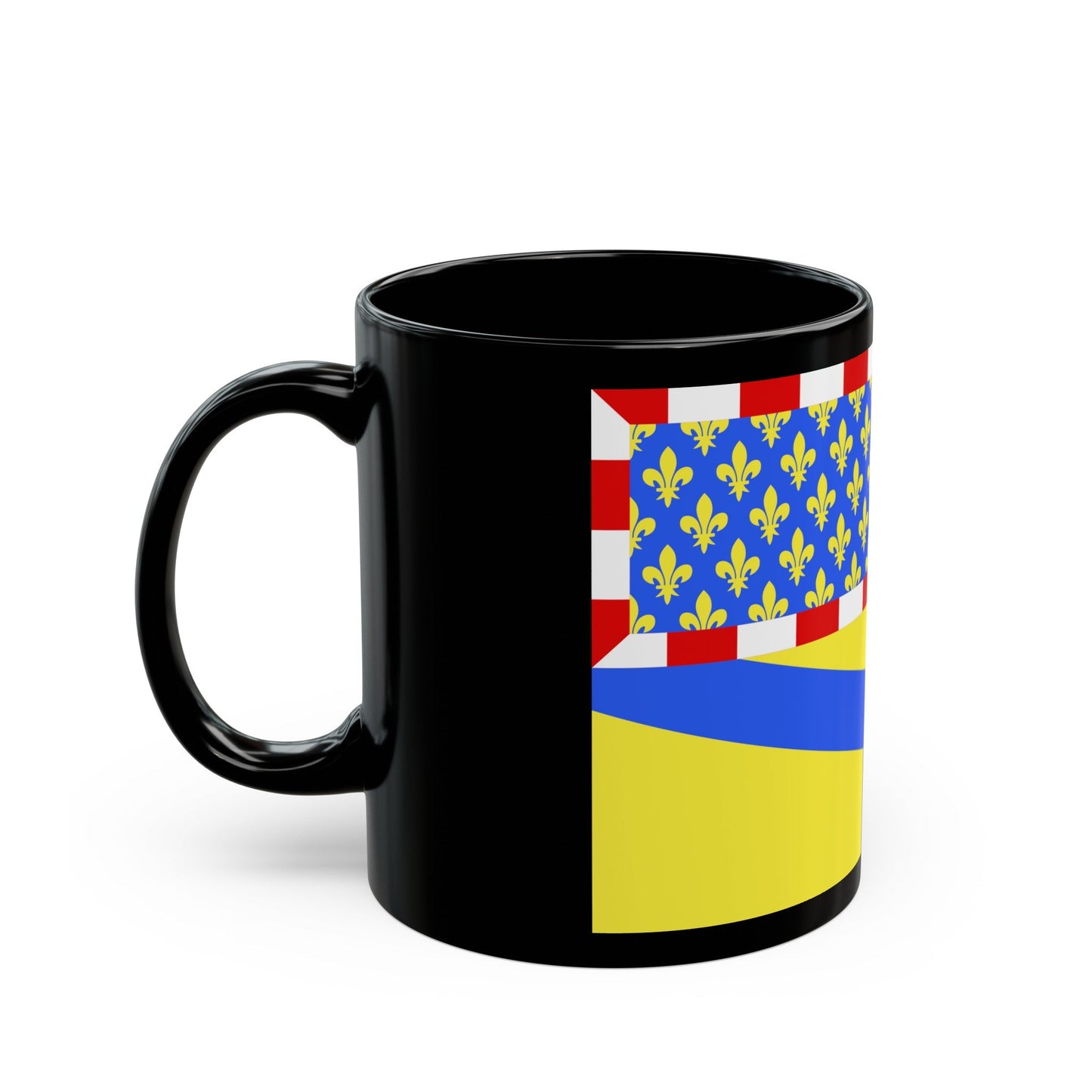 Flag of Yonne France 2 - Black Coffee Mug-The Sticker Space