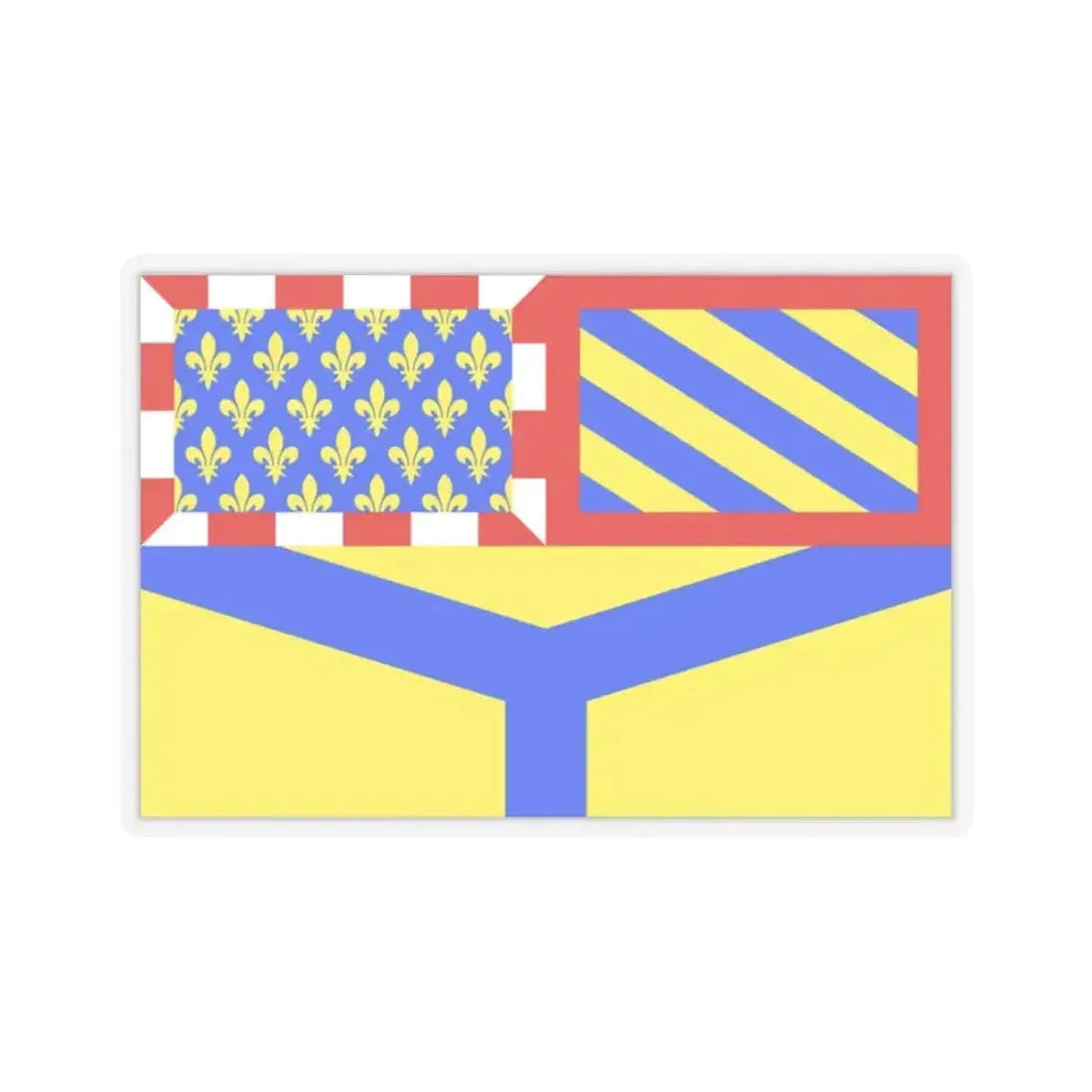 Flag of Yonne France 2 - STICKER Vinyl Kiss-Cut Decal 2 Inch Transparent - The Sticker Space