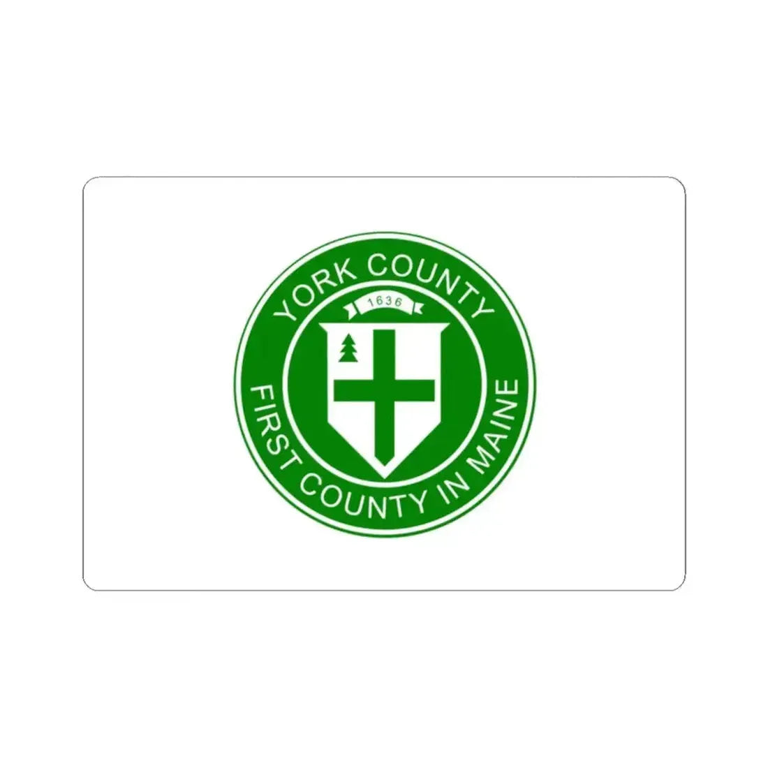 Flag of York County Maine (United States) STICKER Vinyl Kiss-Cut Decal 2 Inch White - The Sticker Space