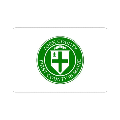 Flag of York County Maine (United States) STICKER Vinyl Kiss-Cut Decal 2 Inch White - The Sticker Space