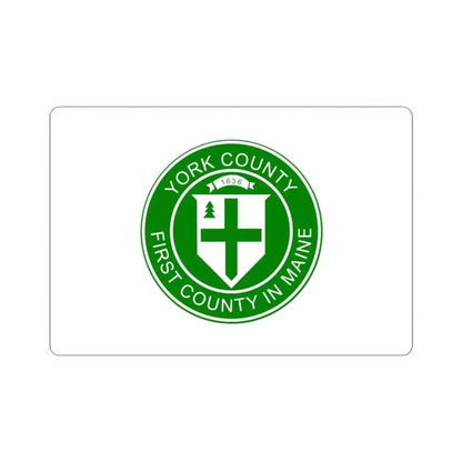 Flag of York County Maine (United States) STICKER Vinyl Kiss-Cut Decal 3 Inch White - The Sticker Space