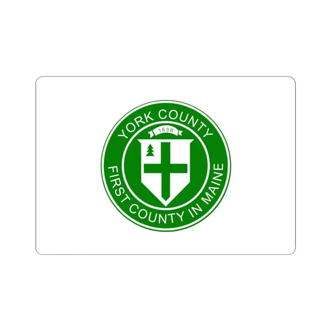 Flag of York County Maine (United States) STICKER Vinyl Kiss-Cut Decal 4 Inch White - The Sticker Space