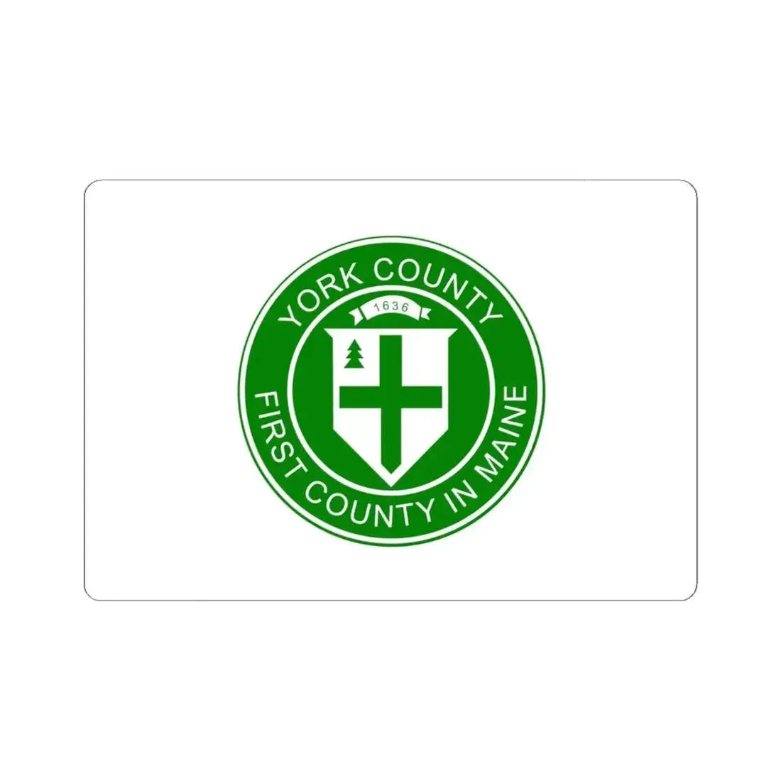 Flag of York County Maine (United States) STICKER Vinyl Kiss-Cut Decal 6 Inch White - The Sticker Space