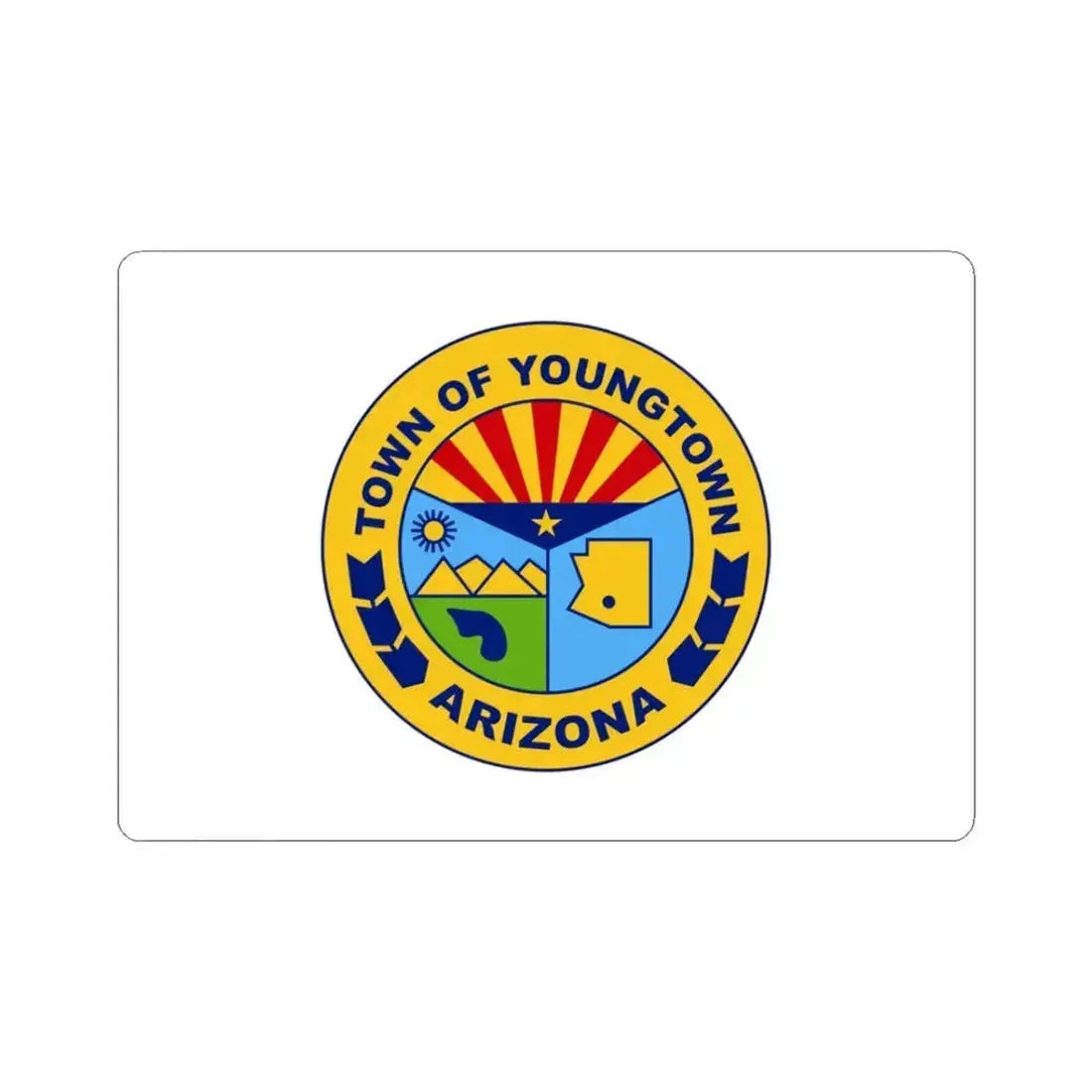 Flag of Youngtown Arizona (United States) STICKER Vinyl Kiss-Cut Decal 3 Inch White - The Sticker Space