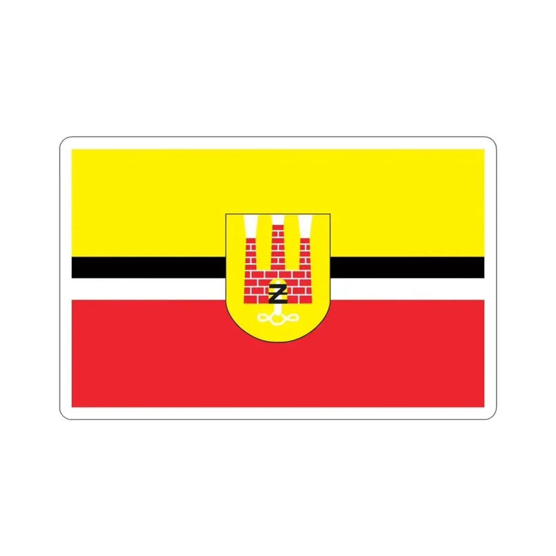 Flag of Żyrardów Poland STICKER Vinyl Die-Cut Decal 3 Inch - The Sticker Space