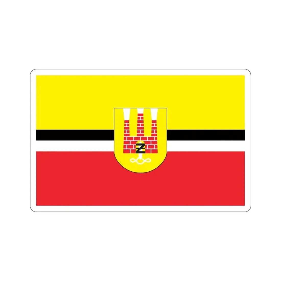 Flag of Żyrardów Poland STICKER Vinyl Die-Cut Decal 4 Inch - The Sticker Space