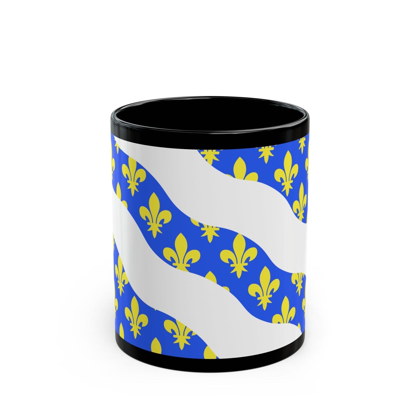 Flag of Yvelines France - Black Coffee Mug-11oz-The Sticker Space